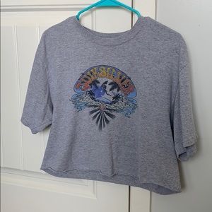 large cropped quicksilver t-shirt